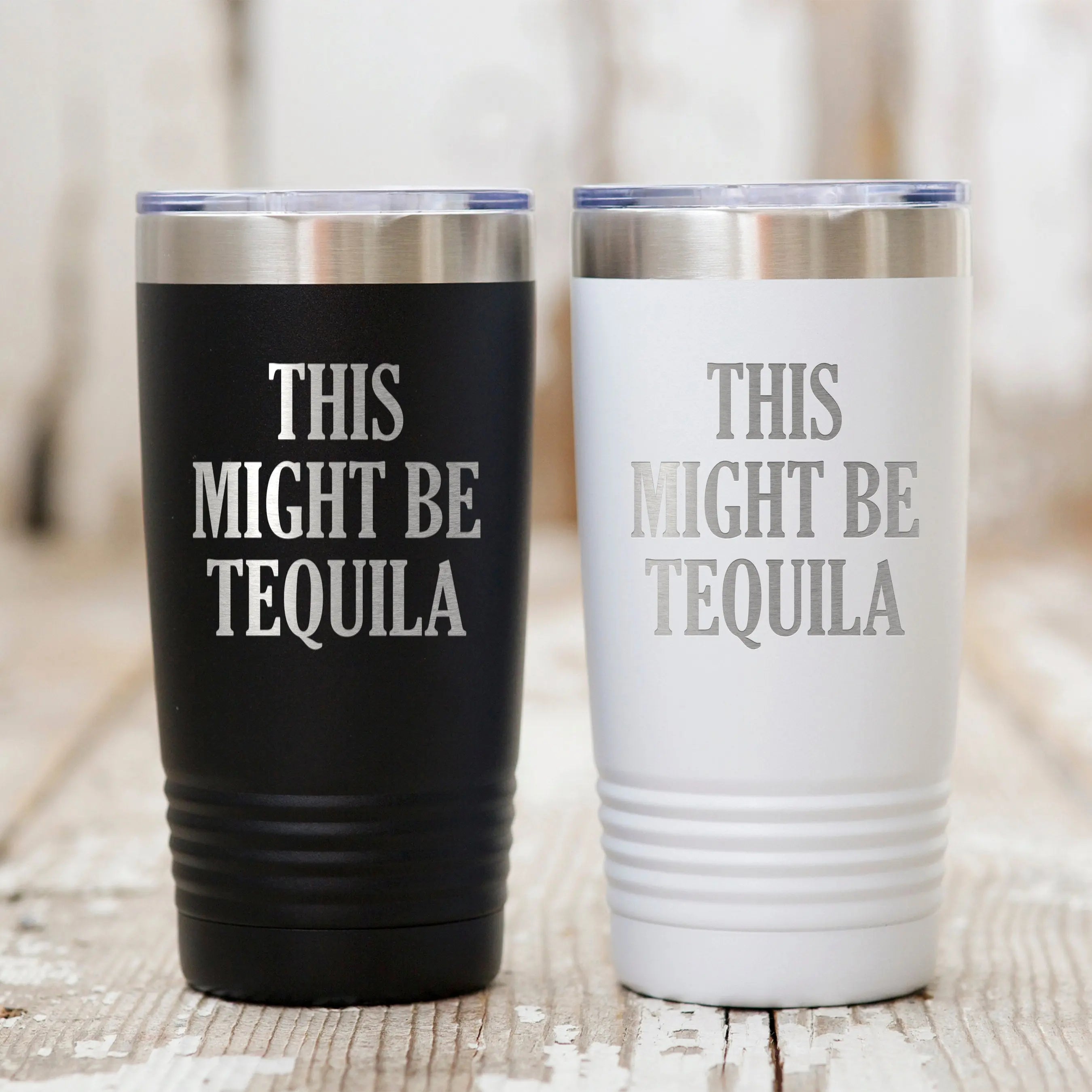 Vacuum Insulated Tumbler - Stainless Steel Travel Drink Mug With Laser Engraved Design