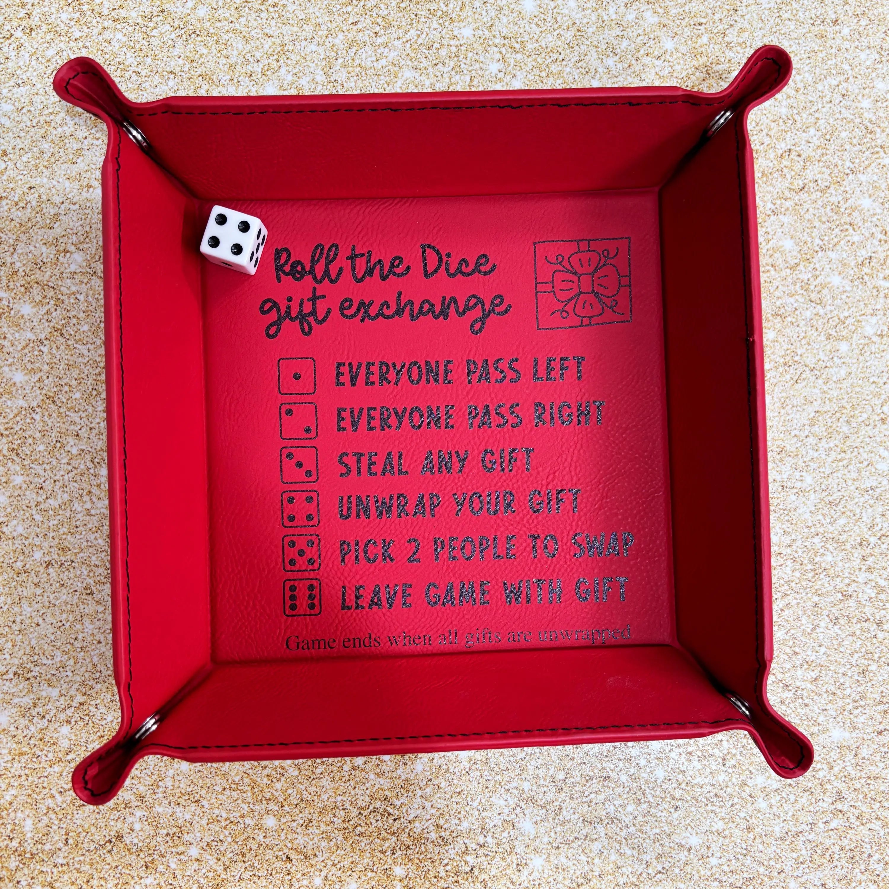 Christmas Dice Game, Roll the Dice Gift Exchange, White Elephant Christmas Games, Family pass the gift game, Office Christmas party