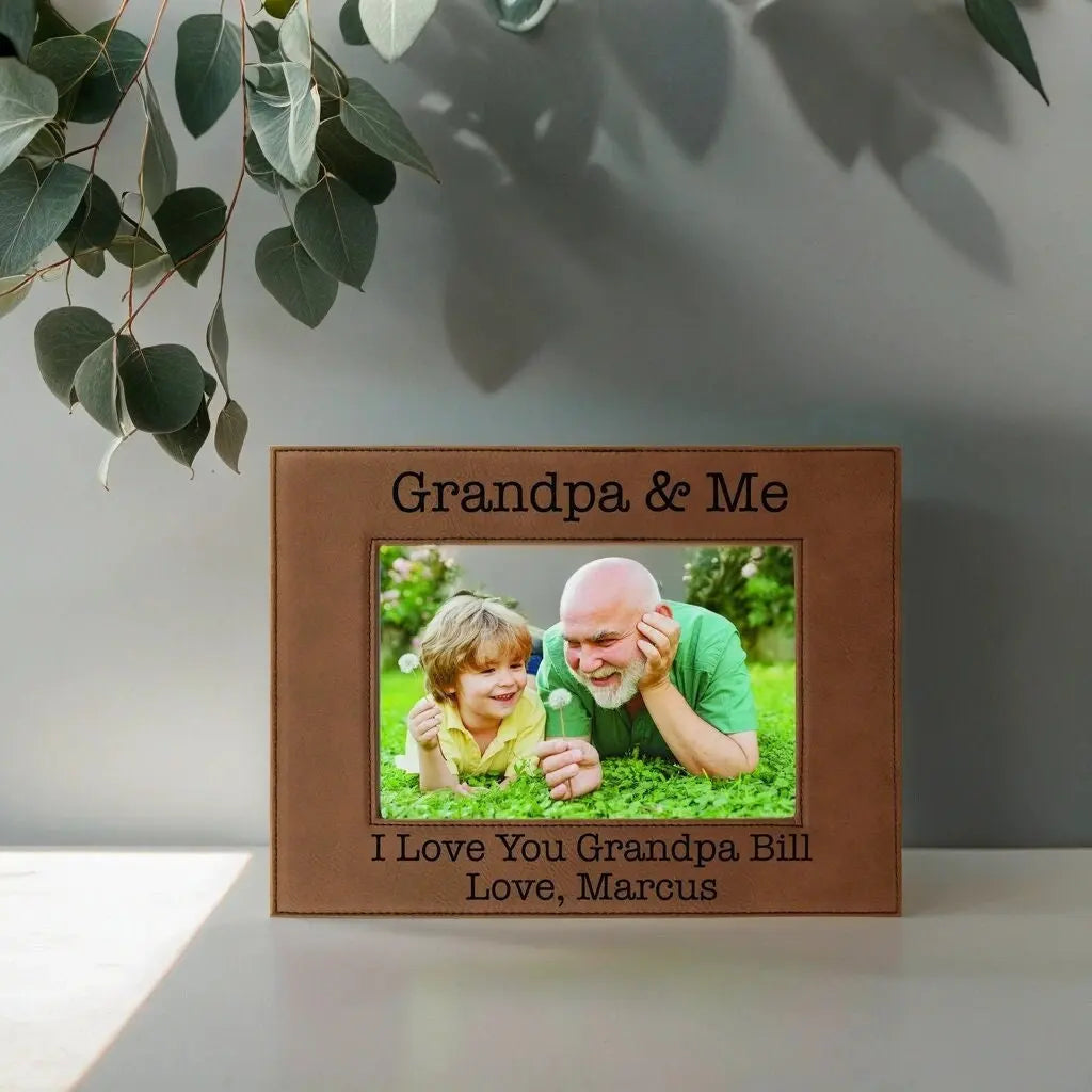 Personalized Gift for Grandfather, Grandpa & Me Picture Frame, Custom Christmas Gift for Papa