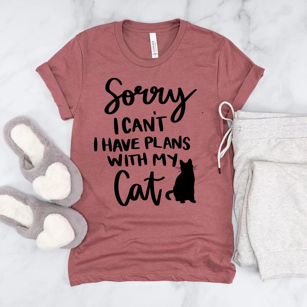 Cat t shirt Sorry I Can't, I Have Plans with My Cat Bella + Canvas Unisex T-Shirt, Cat mom shirt, Cat Lady Gift