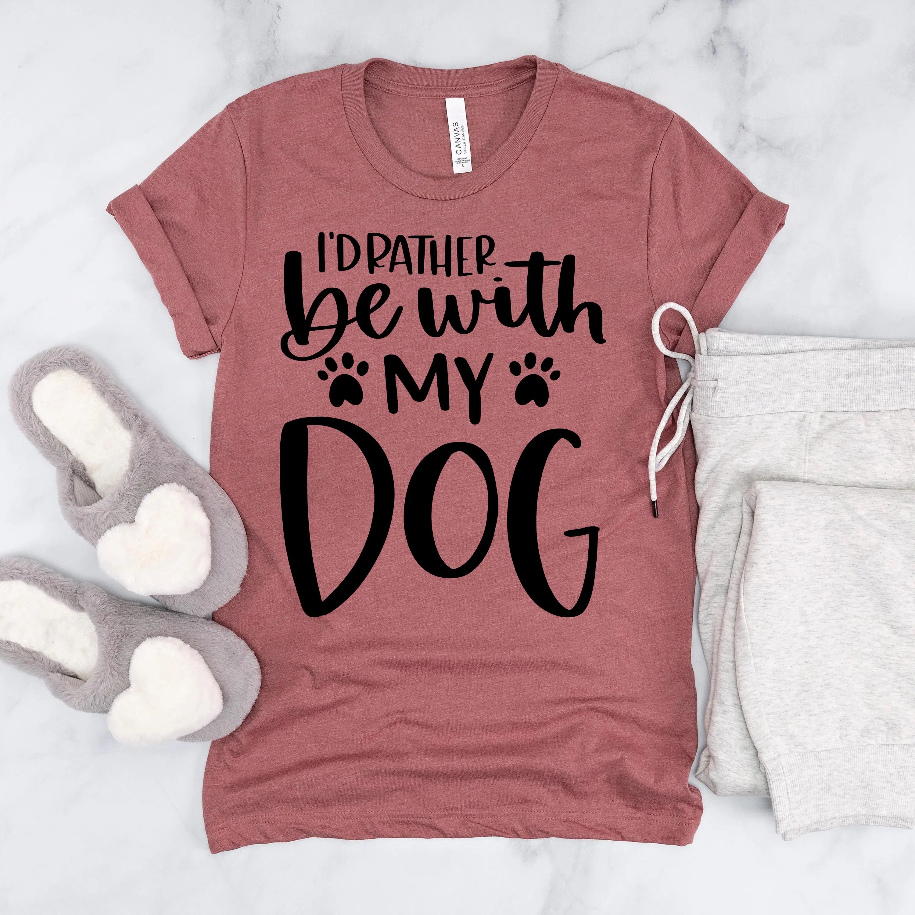 Dog Mom Tshirt I’d Rather Be With My Dog Bella Canvas Tee