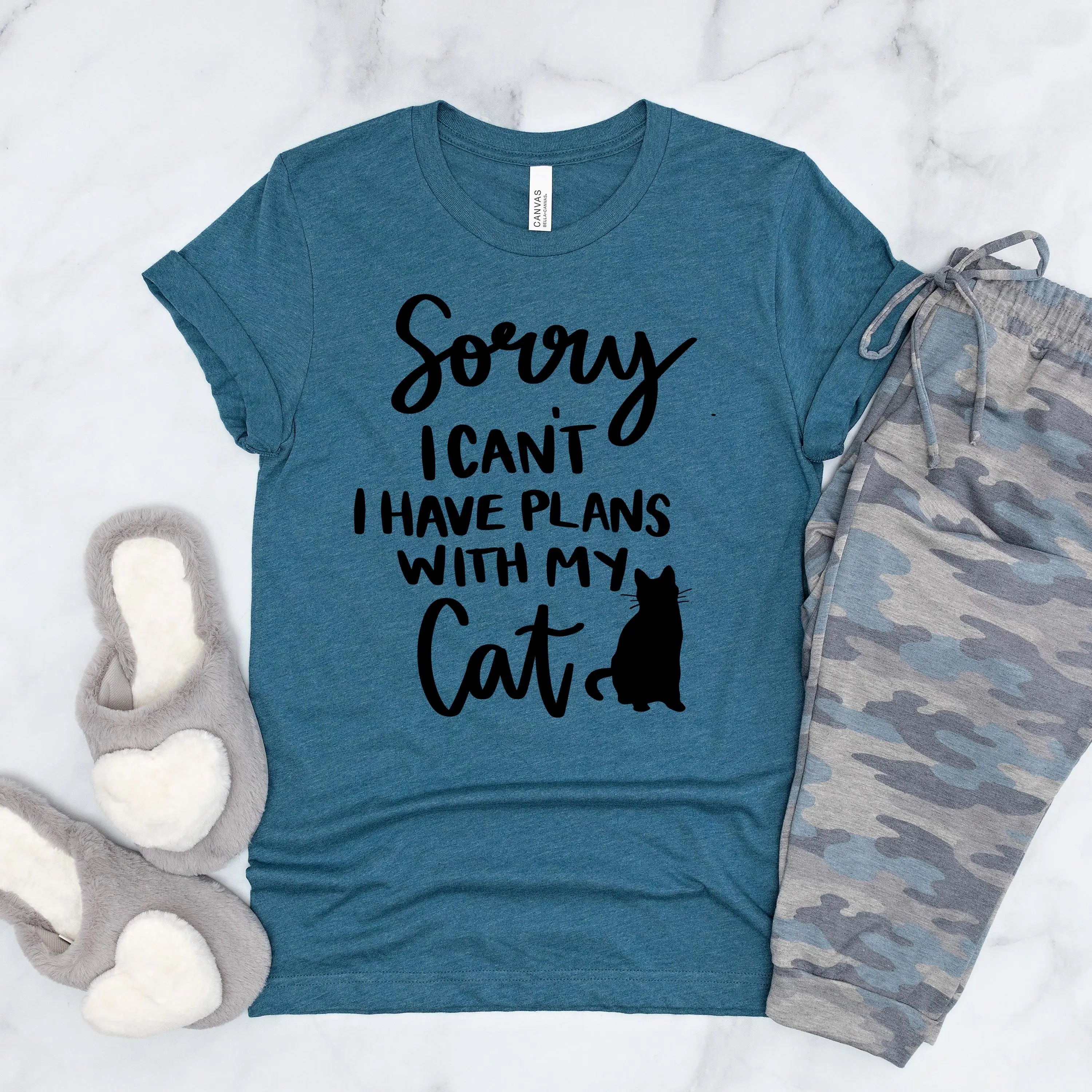 Cat t shirt Sorry I Can't, I Have Plans with My Cat Bella + Canvas Unisex T-Shirt, Cat mom shirt, Cat Lady Gift