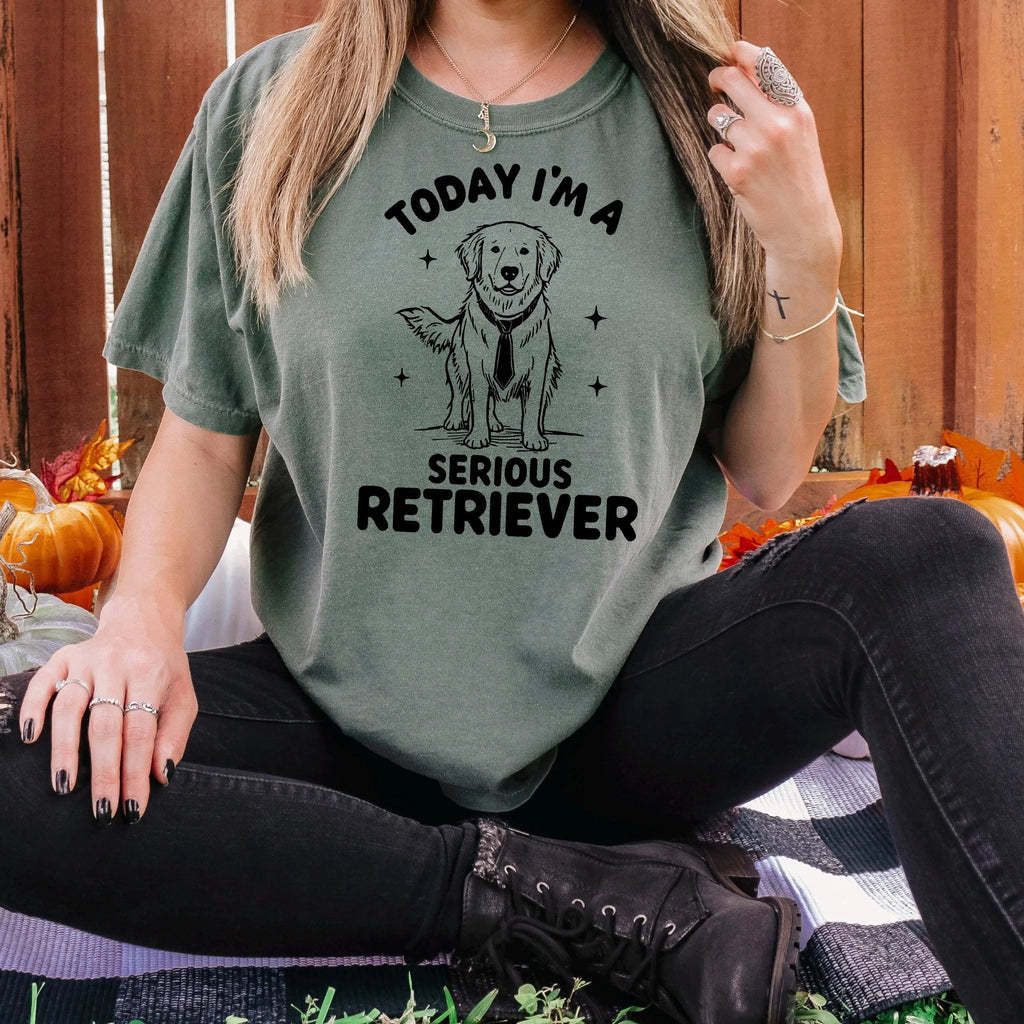 Funny I'm a Serious Retriever Comfort Colors Tee, golden retriever shirt, Labrador Retriever Mom t-hirt, Dog Dad Gift