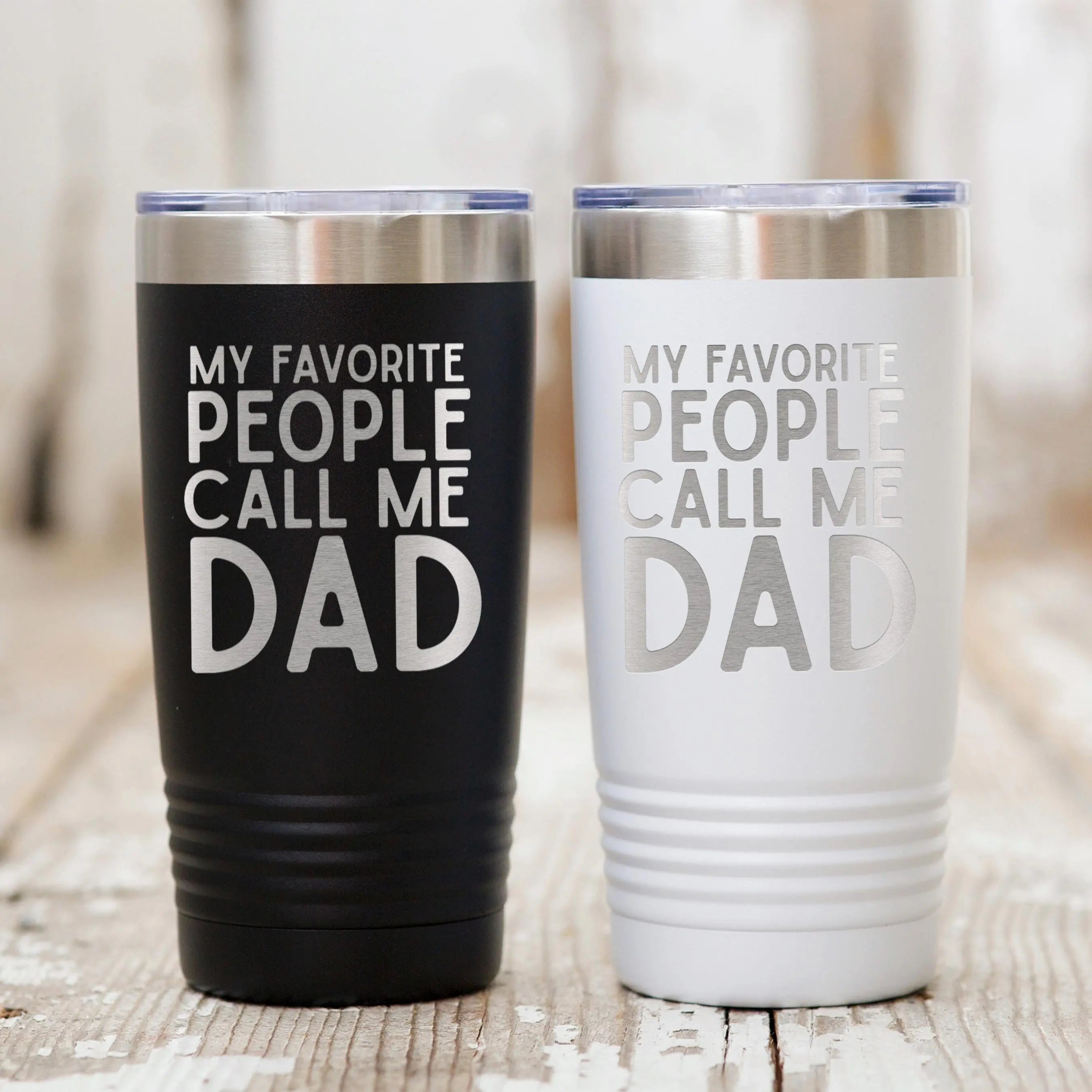 Personalized Dad Tumbler with My Favorite People Call Me Dad Quote – Stainless Steel Travel Mug Gift for Father's Day Birthday or Christmas
