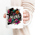 Cowgirl Mama Mug Western Floral Coffee Cup with Hat and Shotgun Design, Mother's Day Gift for Mom 11oz or 15oz, Rustic Country Style