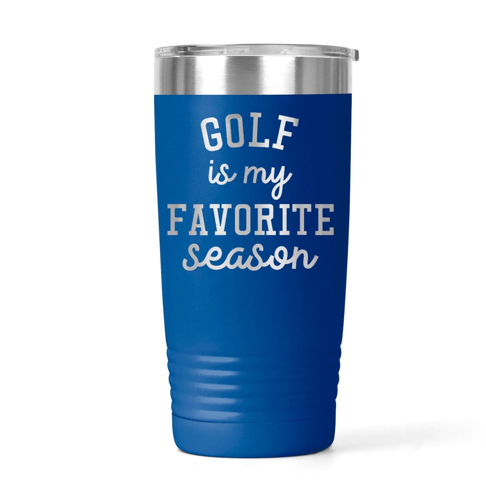 Golf Tumbler 20 oz Travel Mug for Golf Enthusiasts, "Golf is My Favorite Season" Gift, Vibrant Colors, Golf Accessories