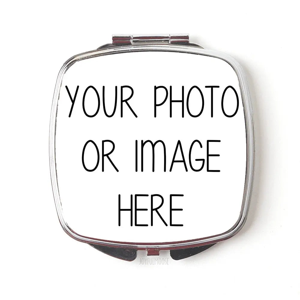 Custom Compact Mirror - Custom Photo Purse Mirror - Custom Logo Gift