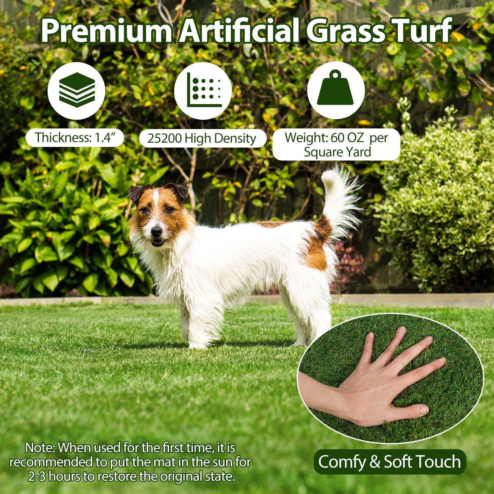 Indoor Outdoor Synthetic Turf Mat with Drainage Holes