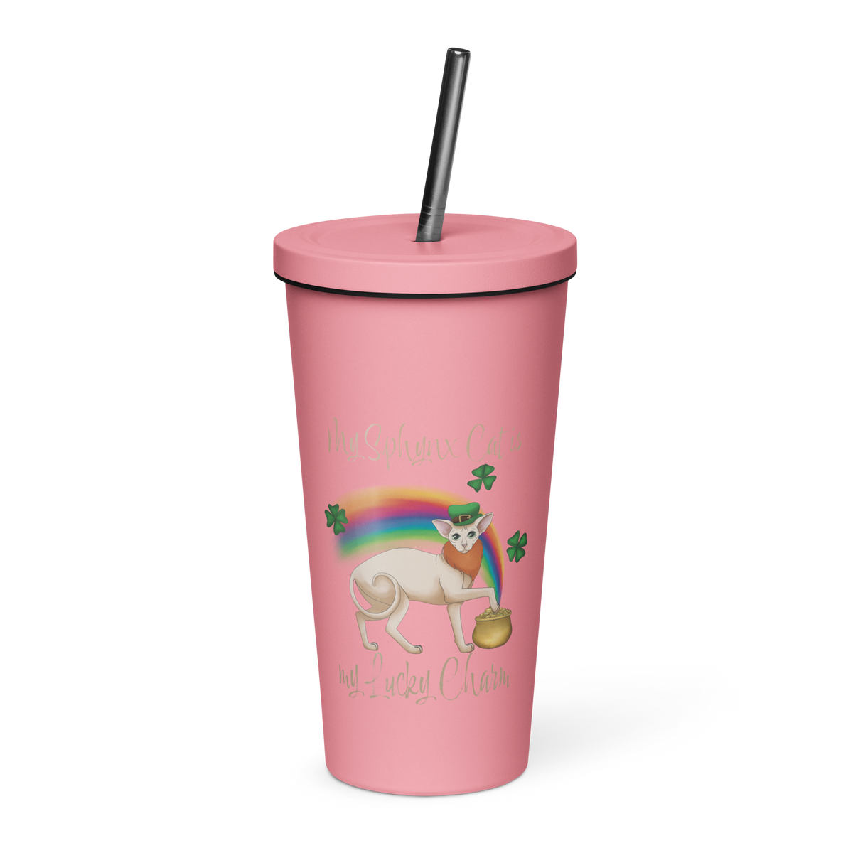 "MY SPHYNX CAT IS MY LUCKY CHARM" - TUMBLER