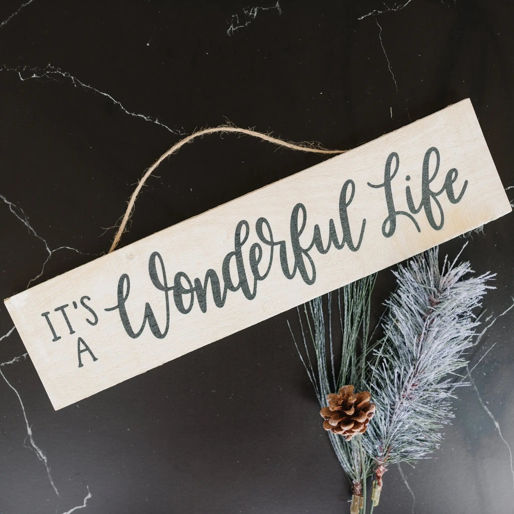 It's a Wonderful Life Christmas Decor, Rustic Barnwood Wood Sign, Christmas Wall Decor, Christmas Sign
