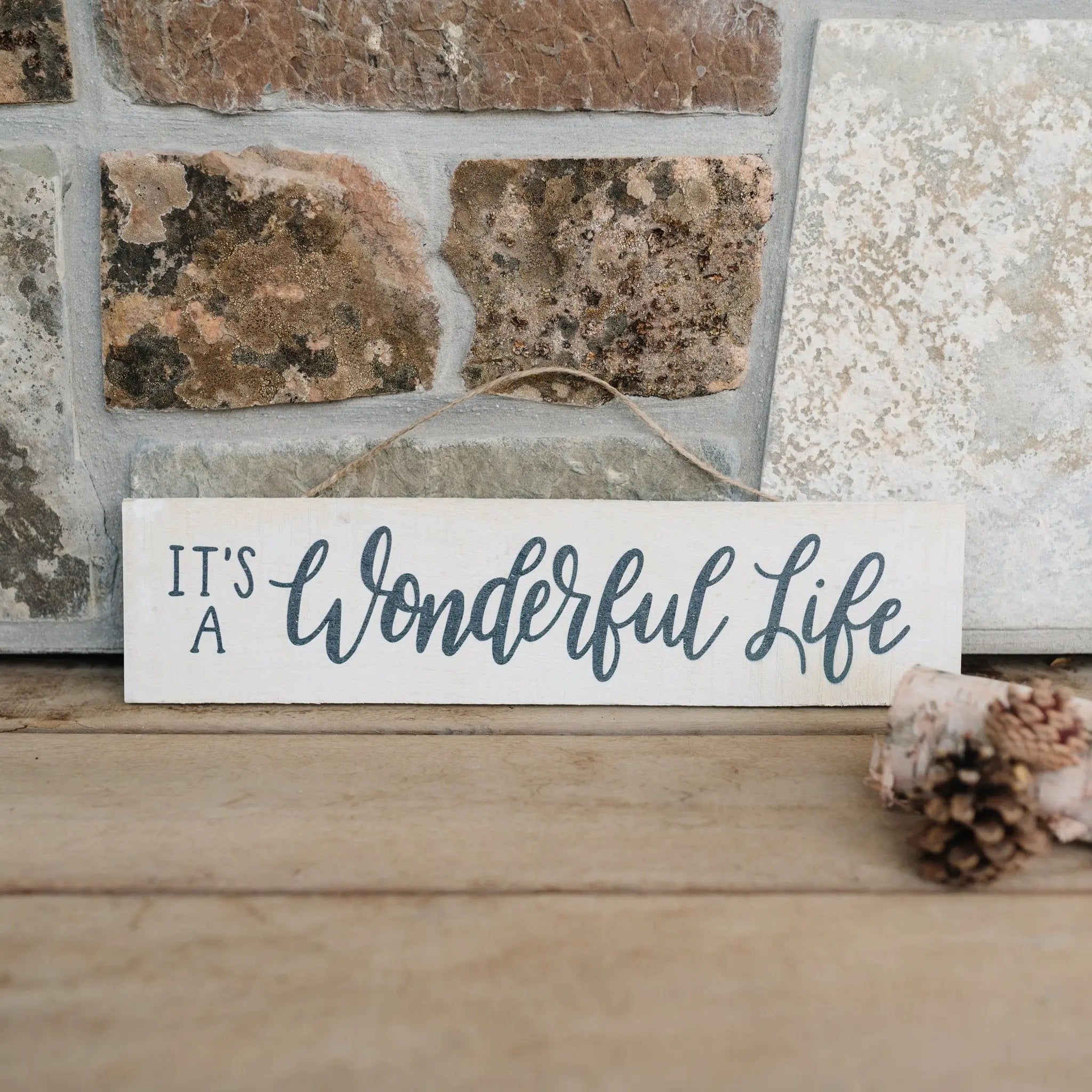 It's a Wonderful Life Christmas Decor, Rustic Barnwood Wood Sign, Christmas Wall Decor, Christmas Sign