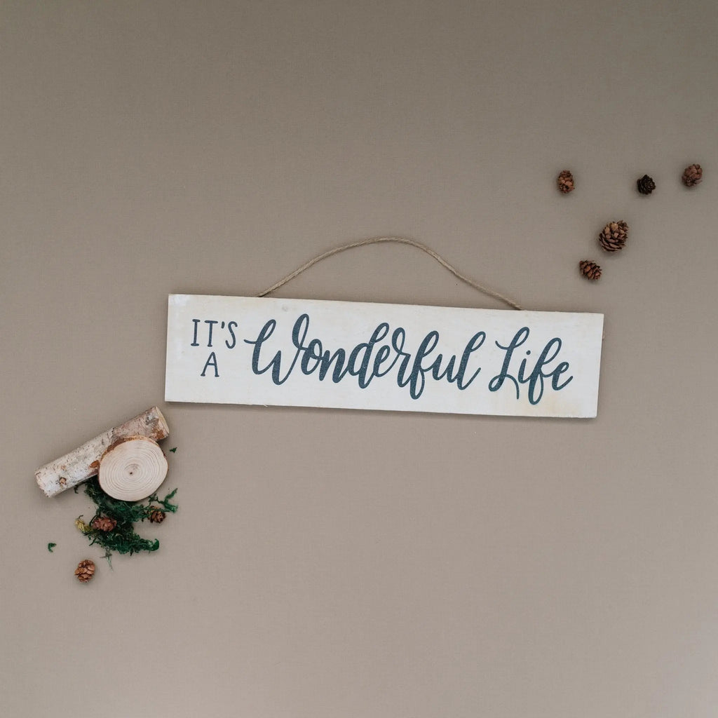 It's a Wonderful Life Christmas Decor, Rustic Barnwood Wood Sign, Christmas Wall Decor, Christmas Sign