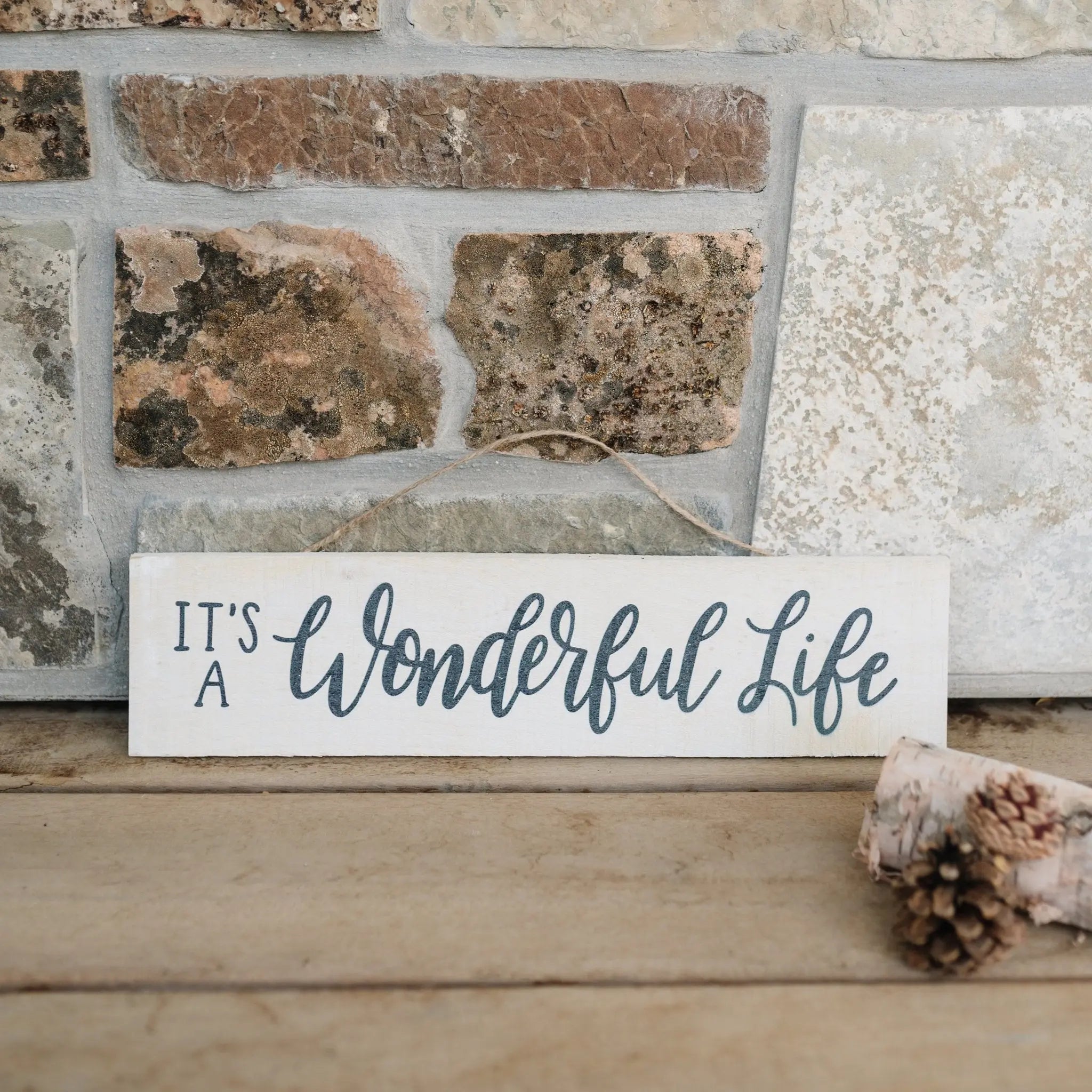 It's a Wonderful Life Christmas Decor, Rustic Barnwood Wood Sign, Christmas Wall Decor, Christmas Sign