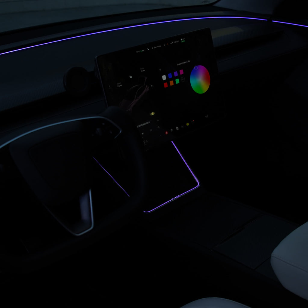 Laser-Carved Ambient Light for Model Y Juniper / YL Wireless Charging Port | TESERY