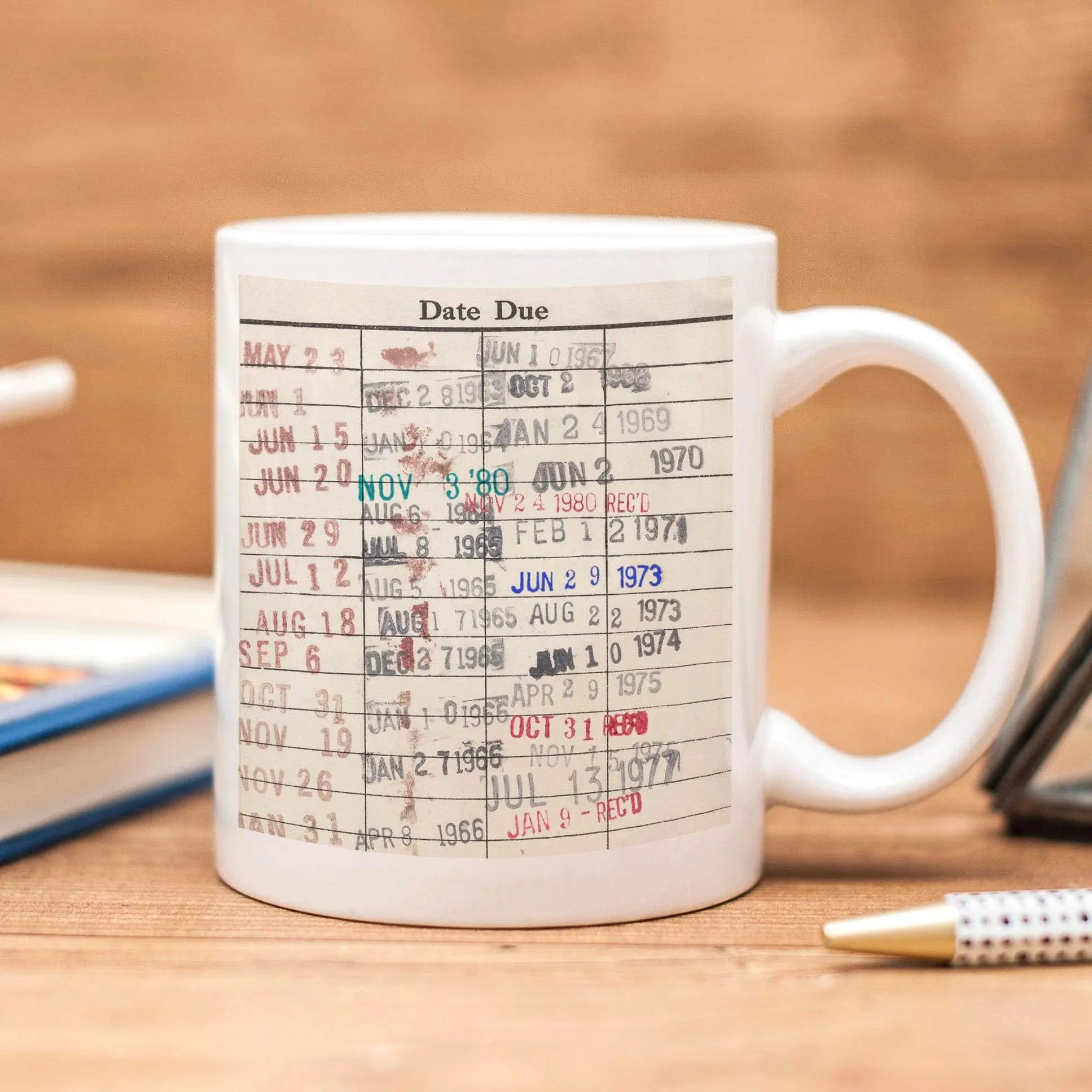 Library Card Coffee Mug - Book Club Gift - Coffee Tea Cup Gifts for Readers