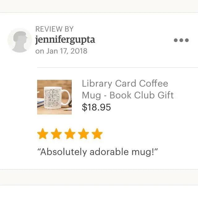 Library Card Coffee Mug - Book Club Gift - Coffee Tea Cup Gifts for Readers