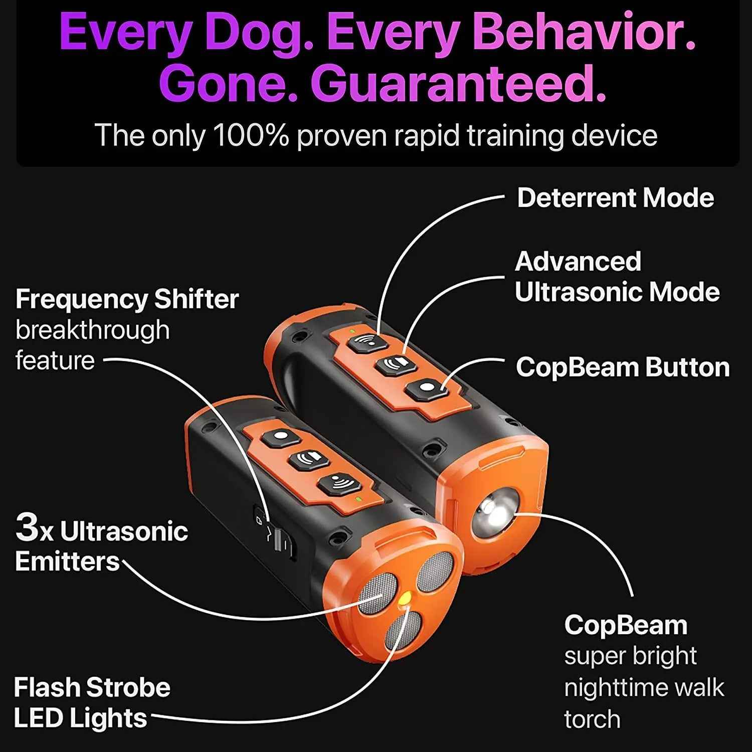Effective Ultrasonic Dog Bark Deterrent with LED Light