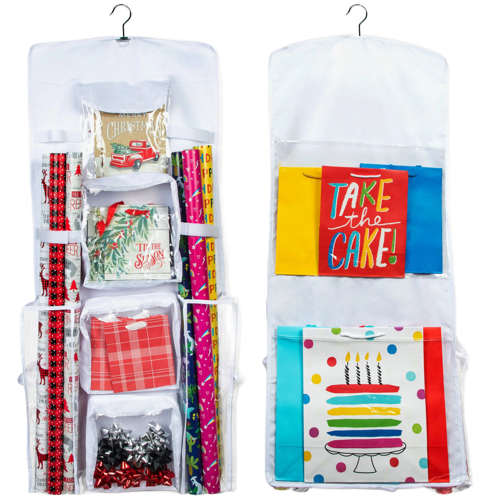 Gift Wrap Storage Organizer Wrapping Paper Holder Christmas Gift Bag Hanging Container