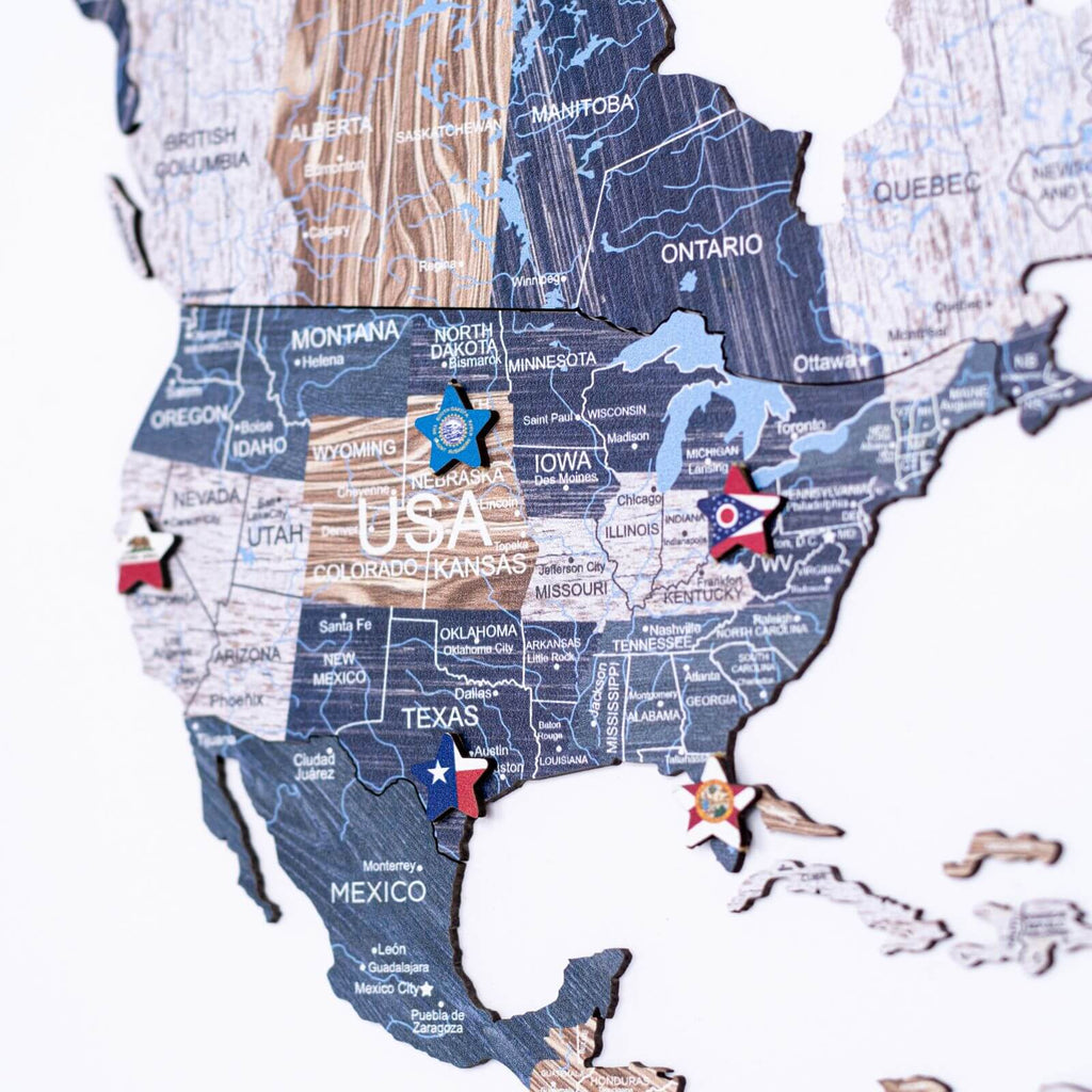2D Wooden World Map Mystery