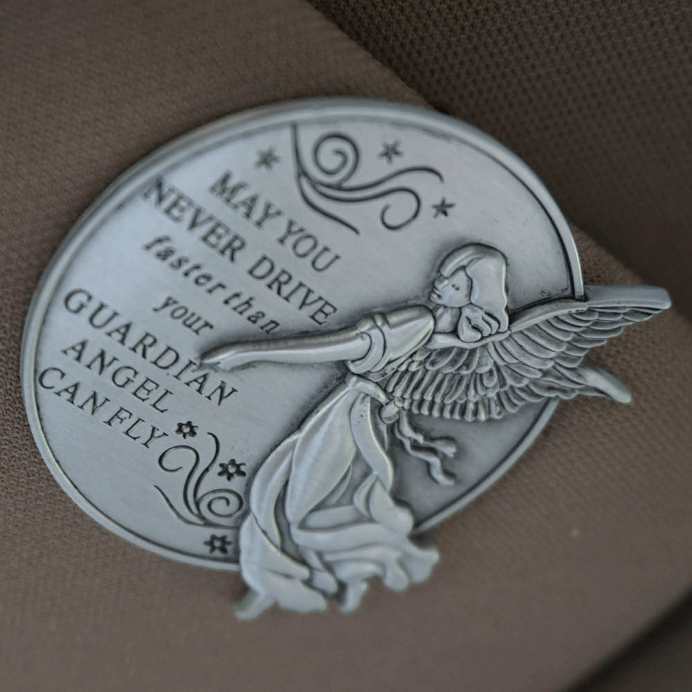 Guardian Angel Car Visor Clip - Metal Auto Accessory Gift for New Drivers