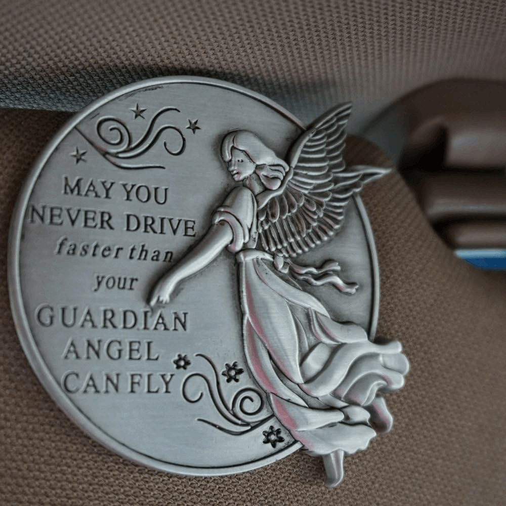 Guardian Angel Car Visor Clip - Metal Auto Accessory Gift for New Drivers