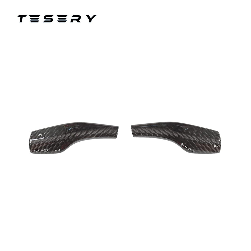 TESERY Model 3 / Y Turn Signal Stalk Cover - Dry Carbon Fiber Interior Mods