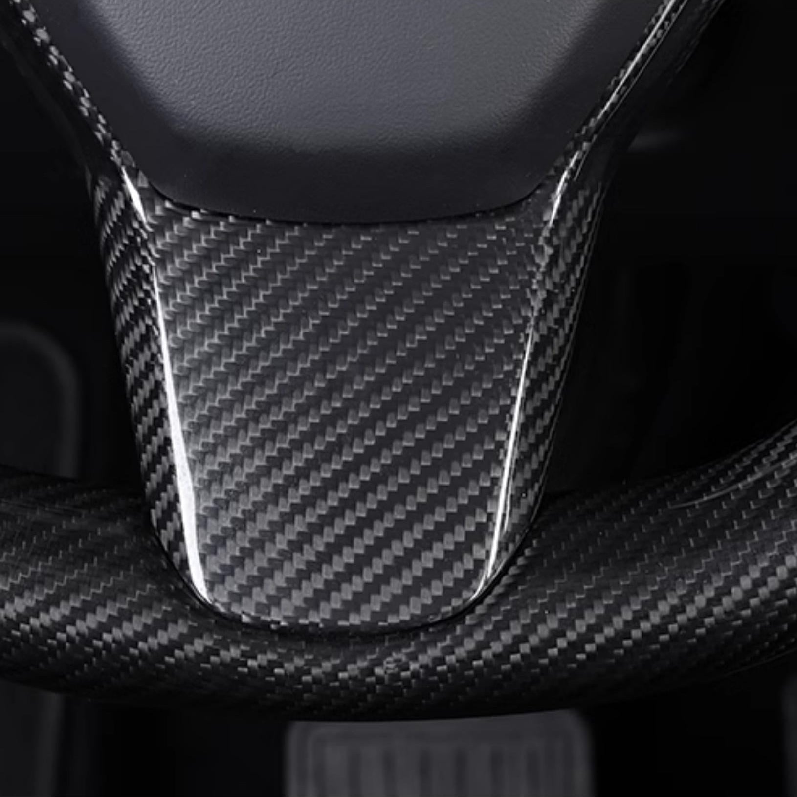 Model 3 / Y Steering Wheel Patch - Carbon Fiber Interior Mods
