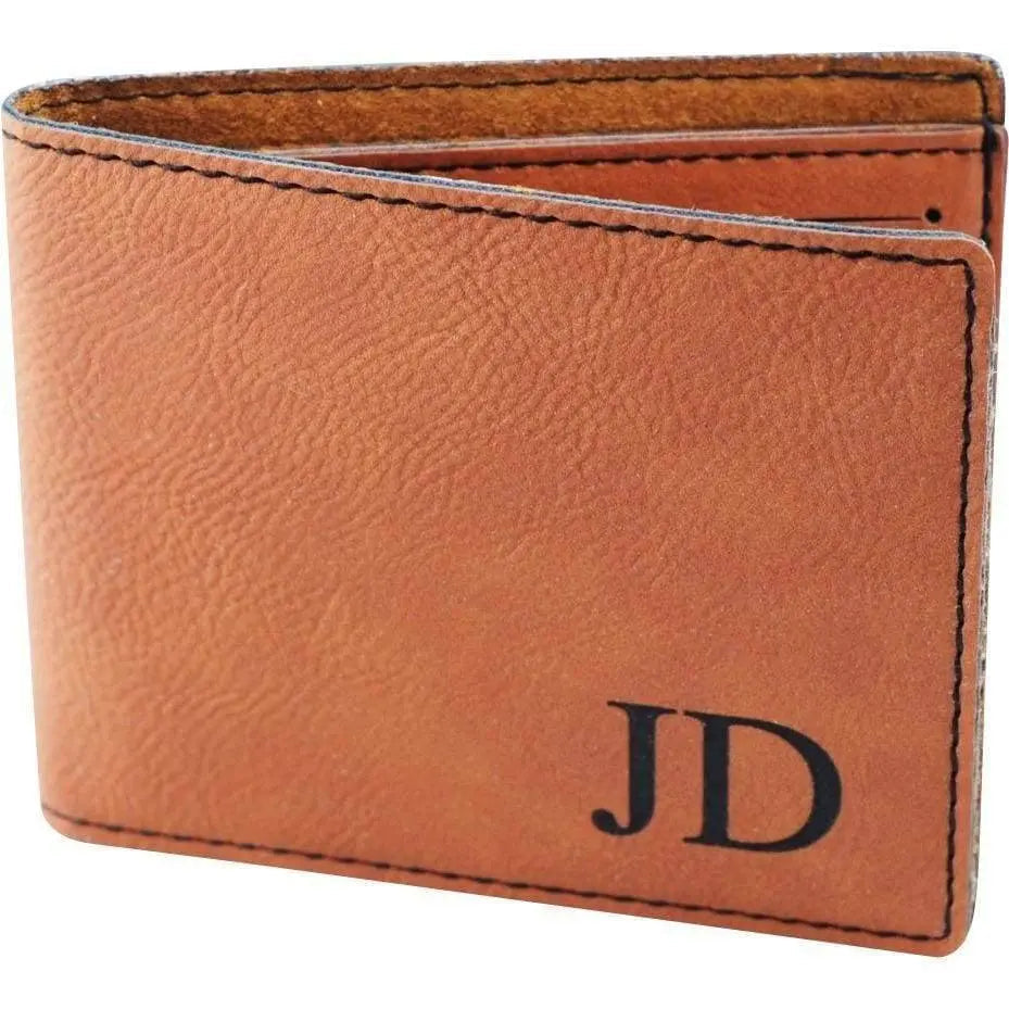 Monogram Leather Wallet - Personalized Mens Wallet