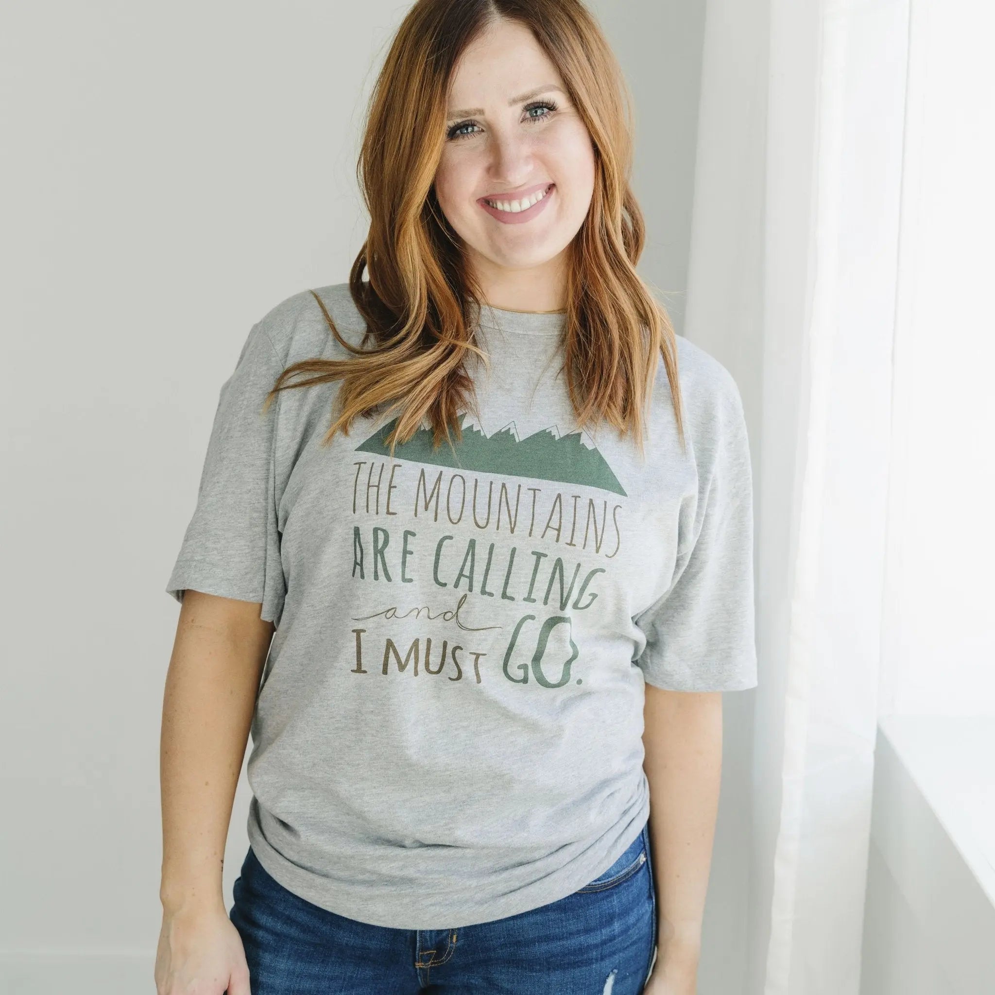 Mountain Tshirt - The Mountains are Calling and I must Go