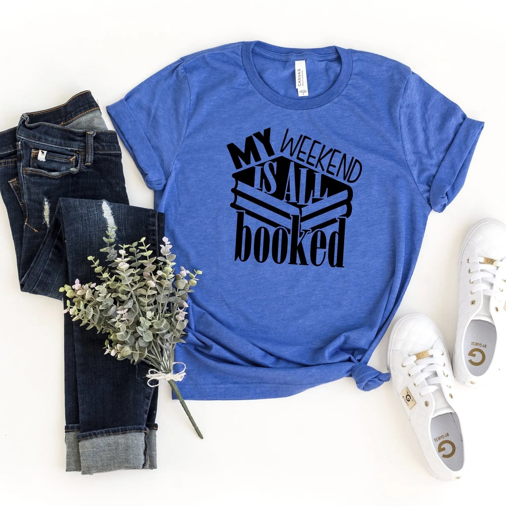 My weekend is booked graphic tshirt for women, reading shirt, funny shirt, bookworm gifts for her, gifts for women