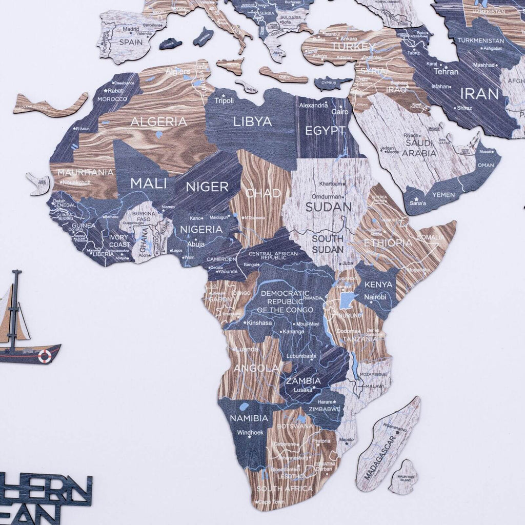 2D Wooden World Map Mystery