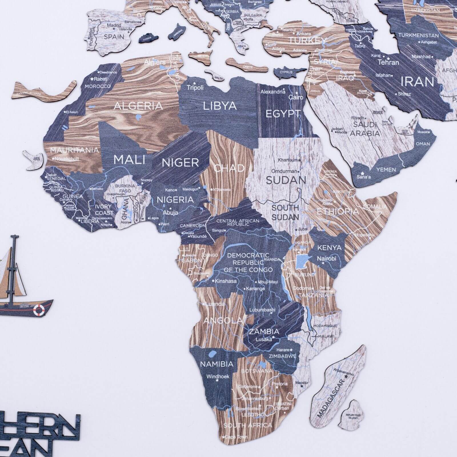2D Wooden World Map Mystery