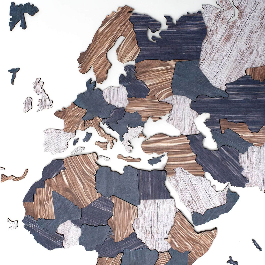 3D Luminous Colored Wooden World Map Mystery