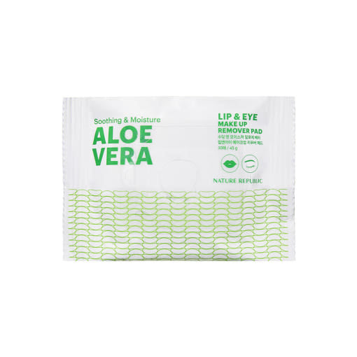 [NATURE REPUBLIC] Soothing & Moisture Aloe Vera Lip & Eye Make Up Remover Pad 45g/30ea