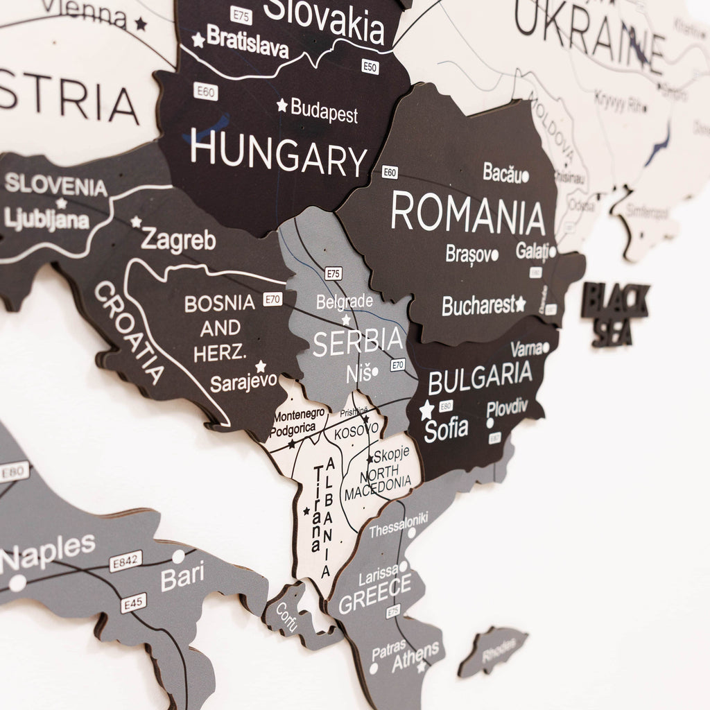 3D Europe Wooden Map Nordik