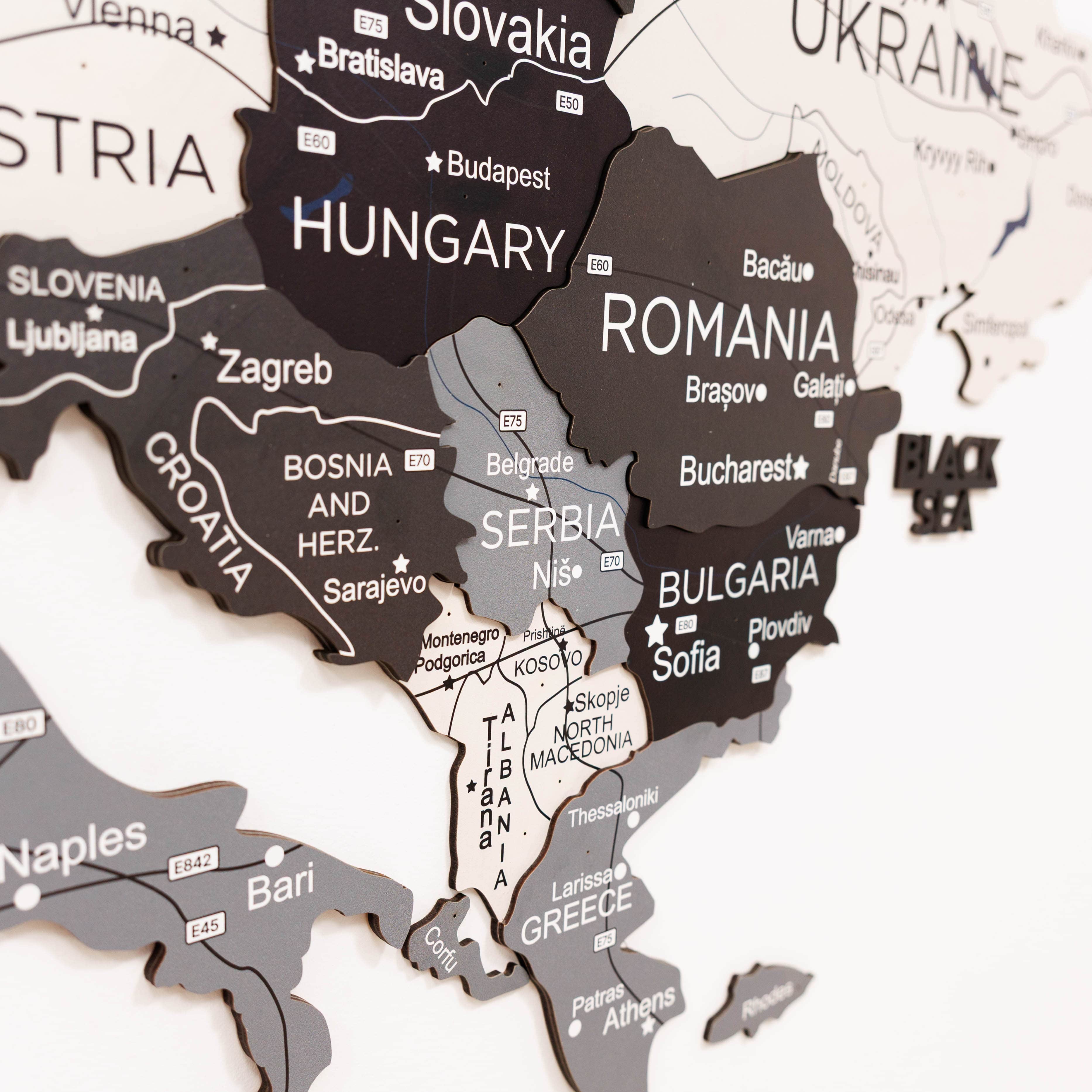 3D Europe Wooden Map Nordik