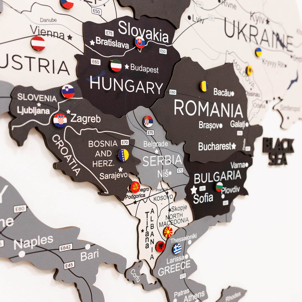 3D Europe Wooden Map Nordik