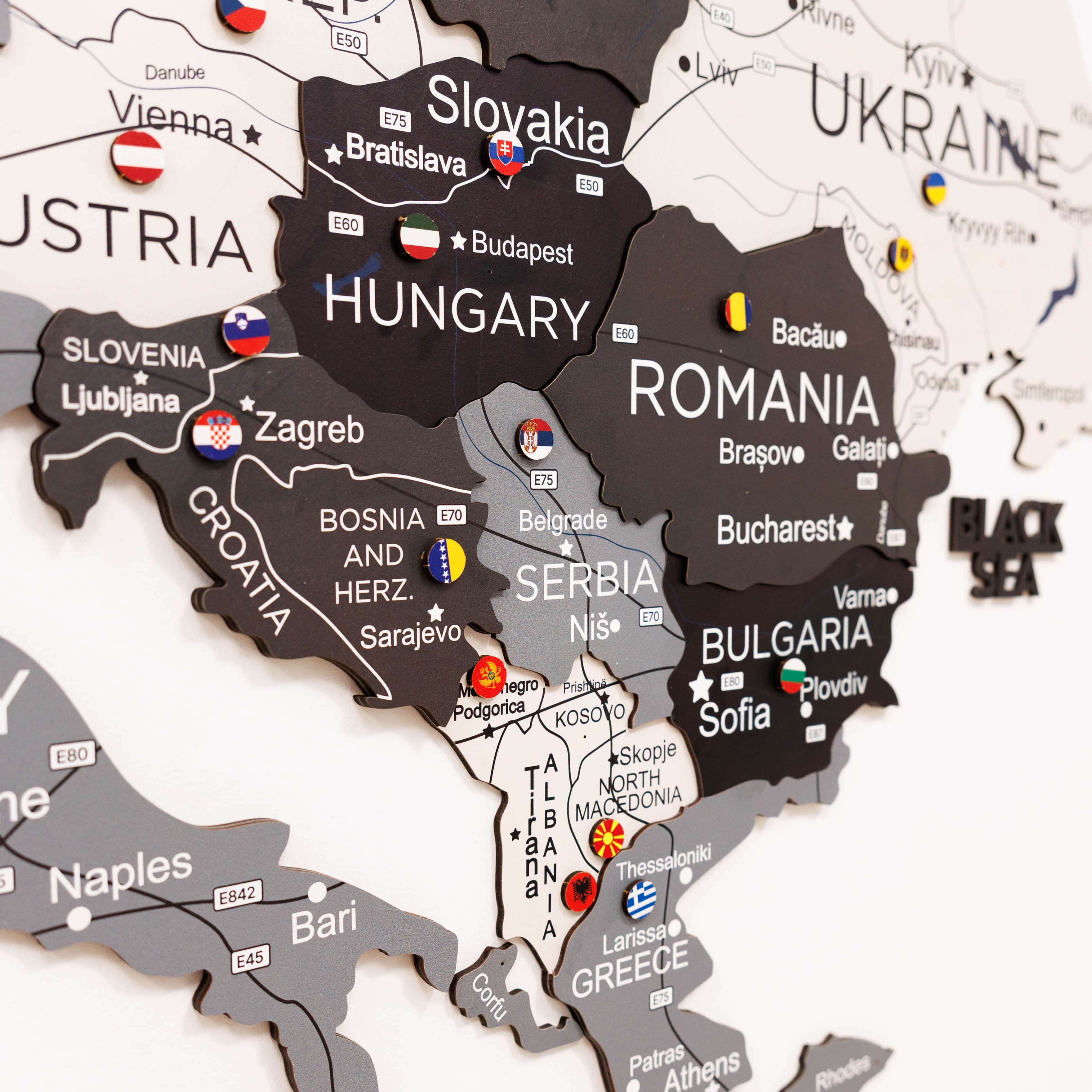 3D Europe Wooden Map Nordik