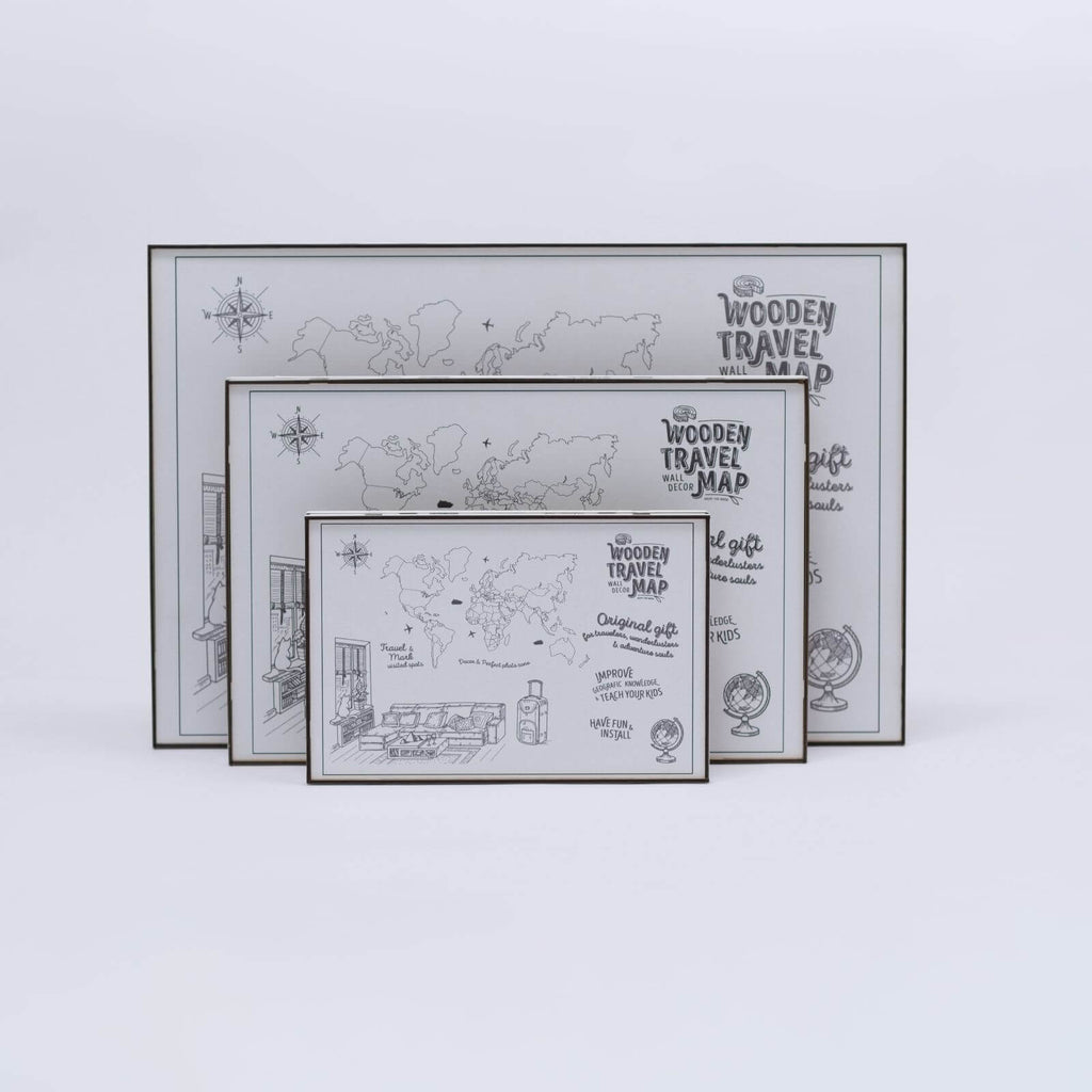 2D Wooden World Map Nordik