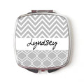 Personalized Compact Mirror, Gray Silver Wedding, compact mirror gift, Bridesmaid Compact Mirrors, small compact mirror, cute compact mirror