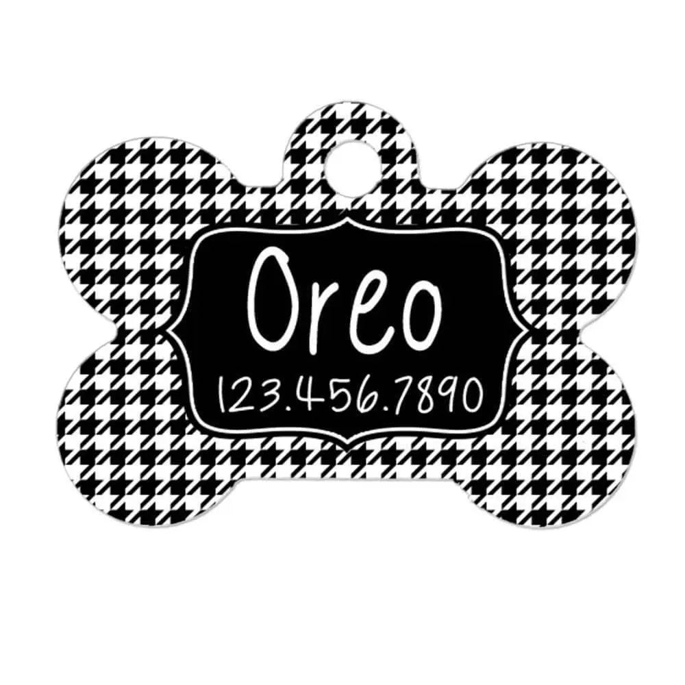 Houndstooth Pattern Pet Name Tag
