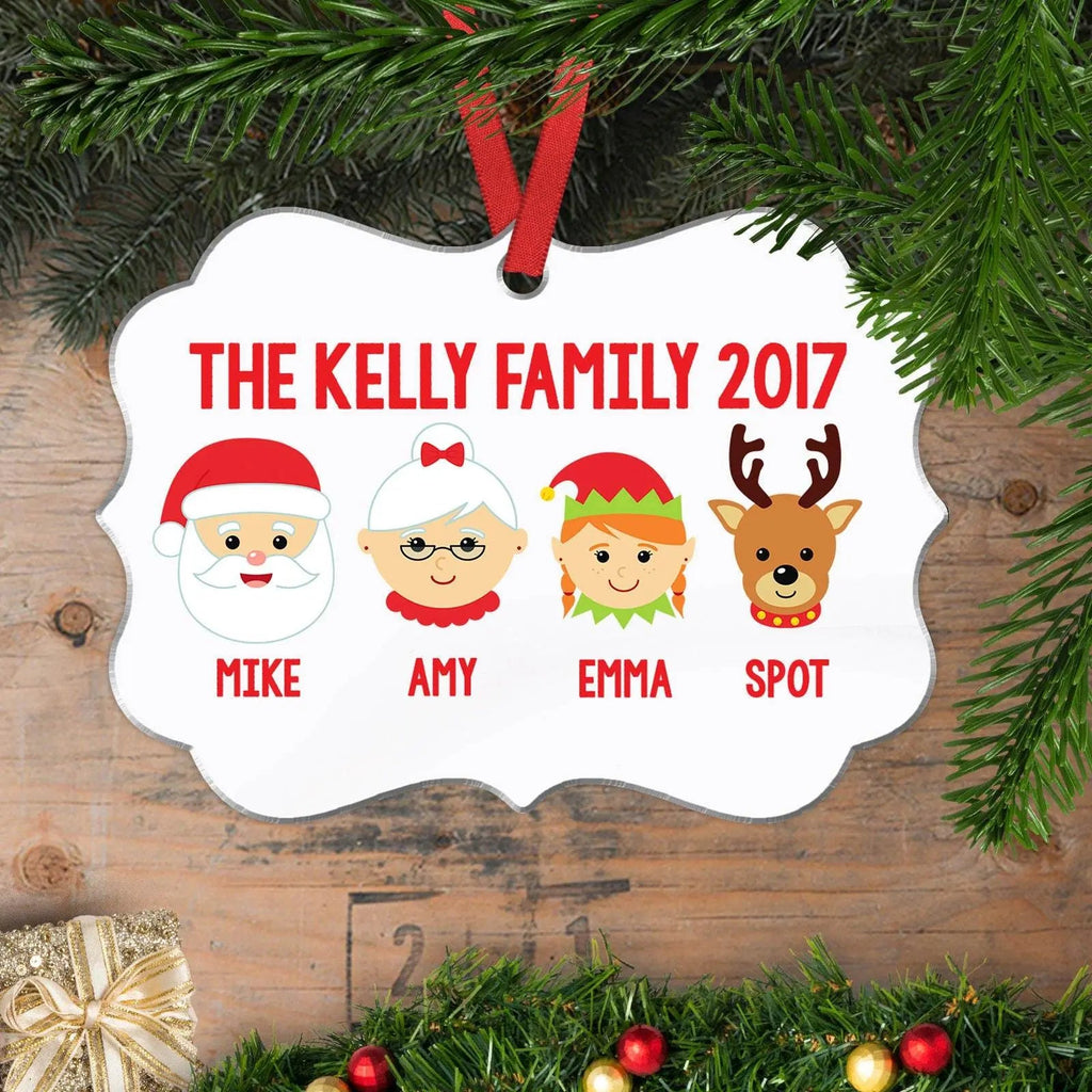 Personalized Family Christmas Ornament - Custom Faces Heads