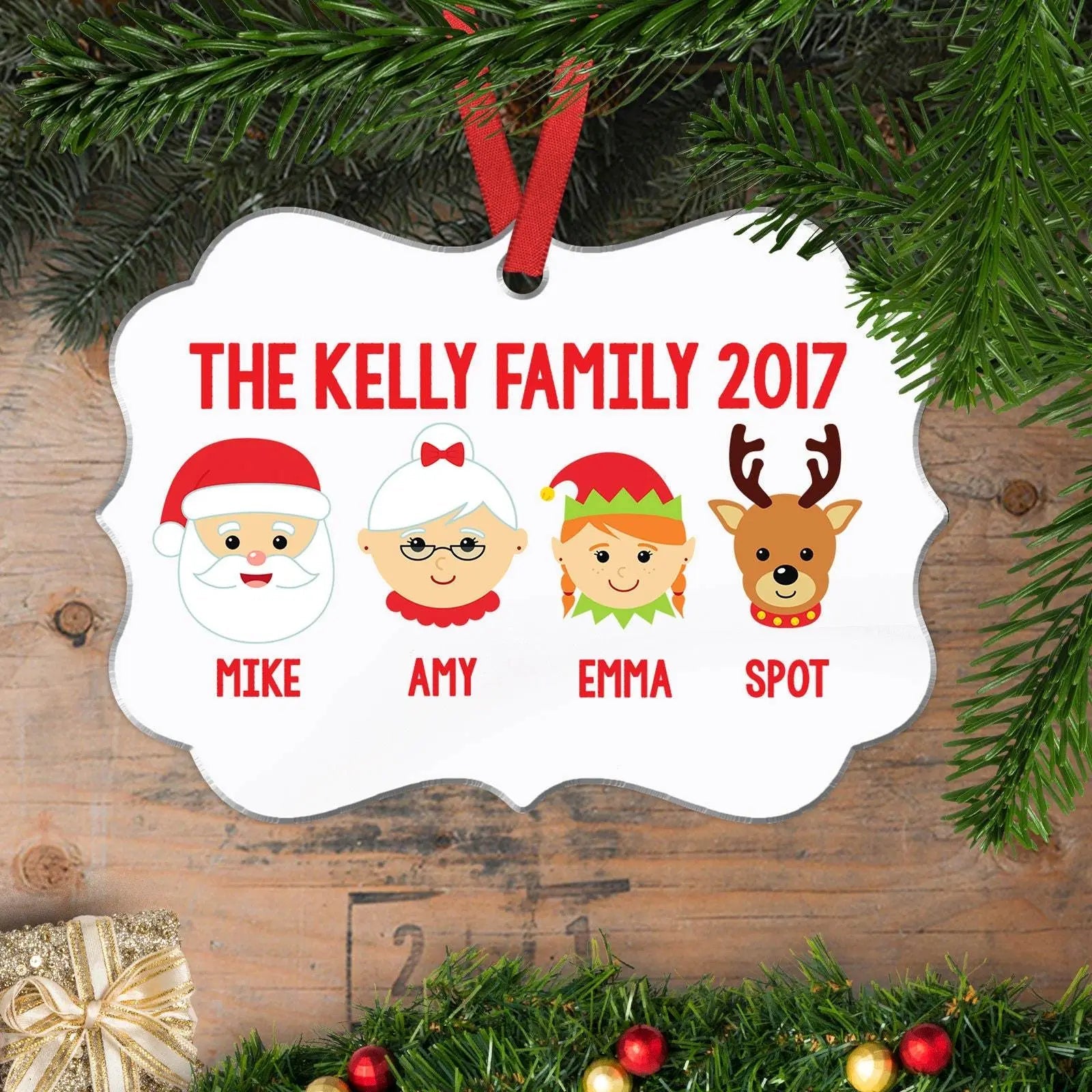 Personalized Family Christmas Ornament - Custom Faces Heads