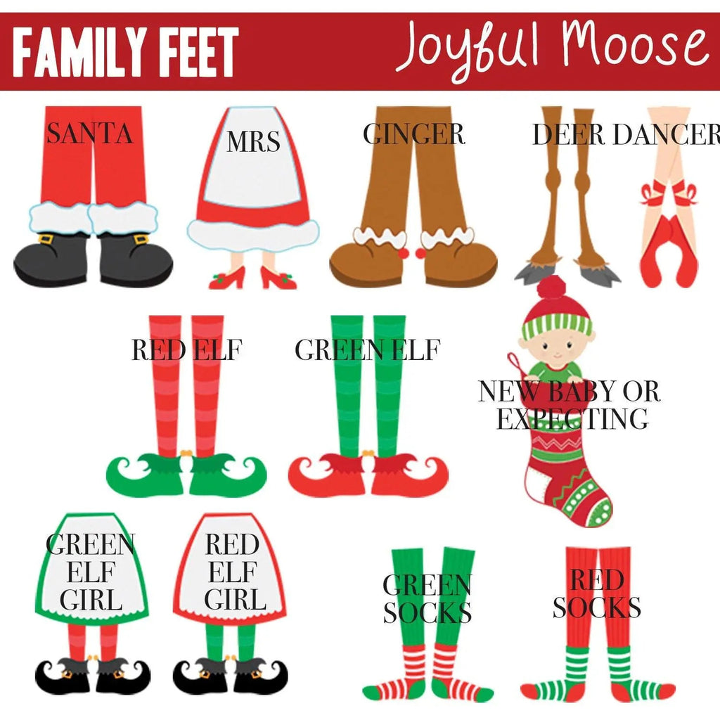 Personalized Family Christmas Ornament - Family Christmas Gift Ideas Black Friday - Elf Feet Customized Christmas Oval Ornament