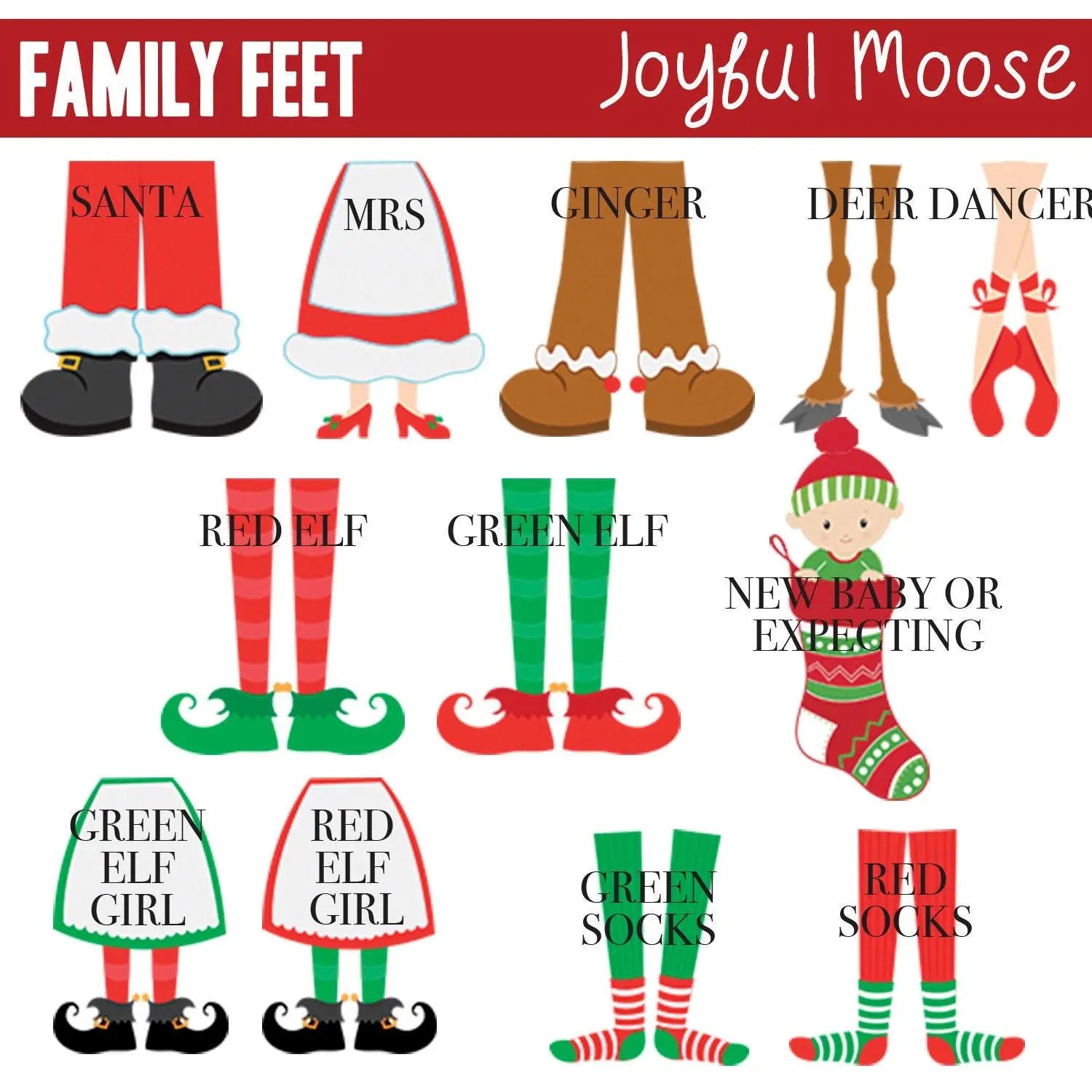 Personalized Family Christmas Ornament - Family Christmas Gift Ideas Black Friday - Elf Feet Customized Christmas Oval Ornament