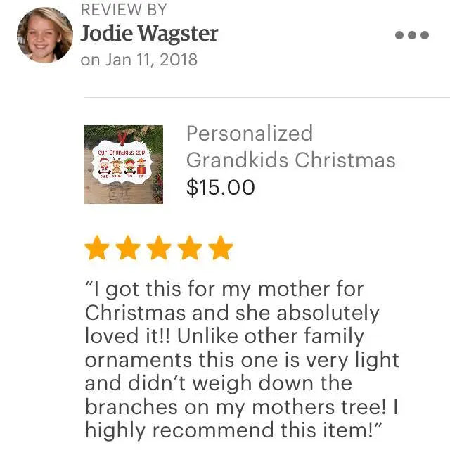 Personalized Grandkids Christmas Ornament - Custom Christmas Ornament for Grandparents