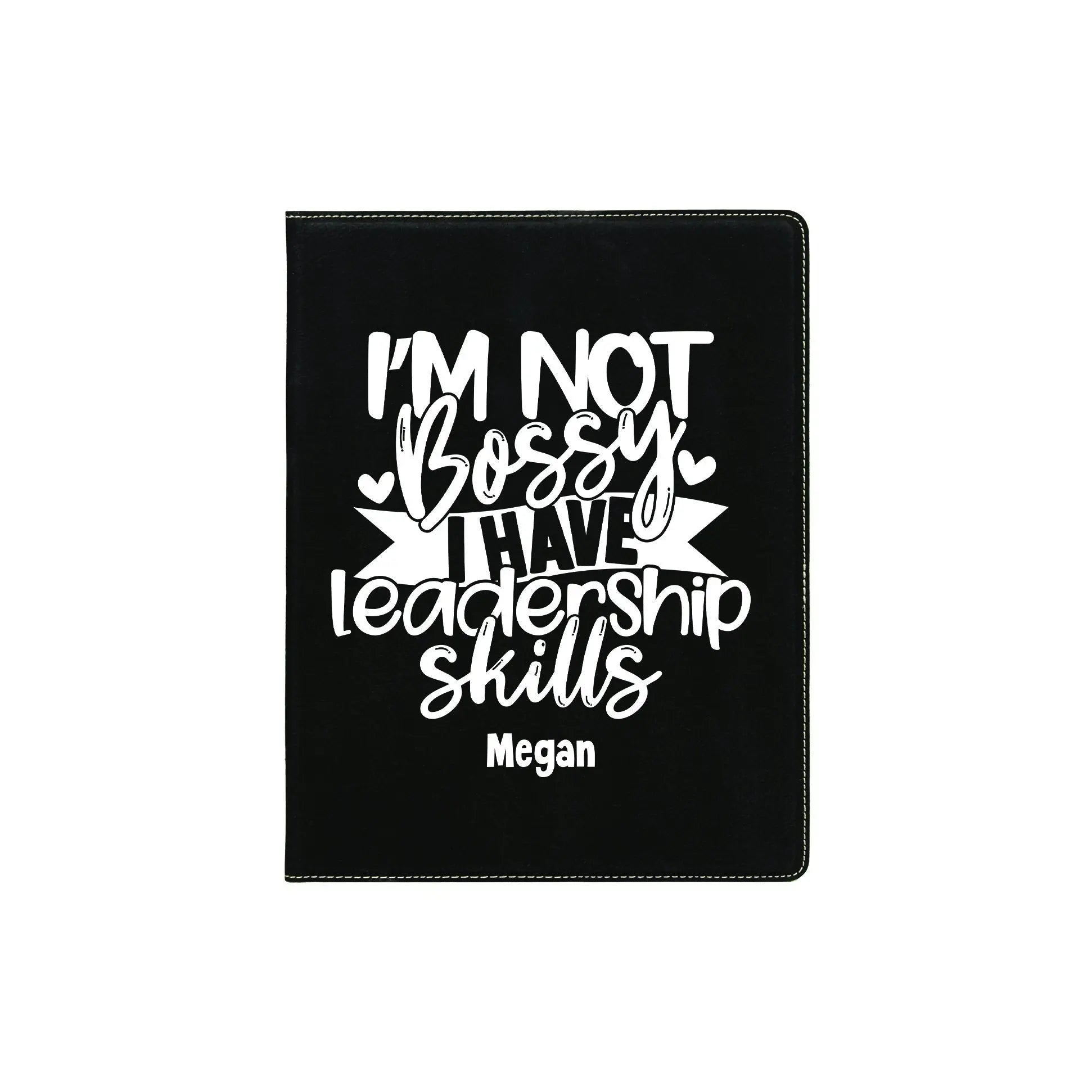 Personalized Leather Portfolio with Notepad - Gift for Girl Boss business padfolio organizer