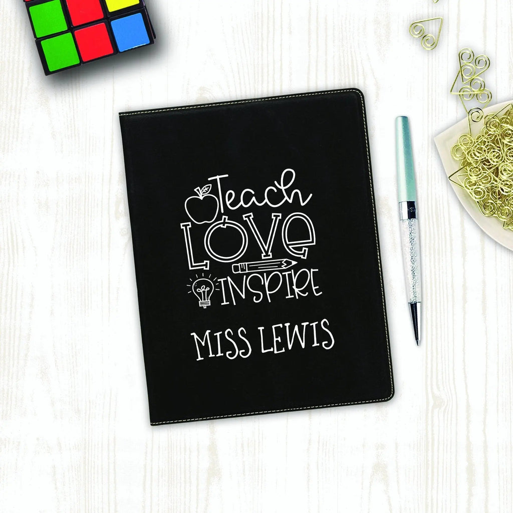 Personalized Teacher Portfolio with Notepad, Teacher Gift, Personalized Paper Holder, Note Pad Holder for Teacher