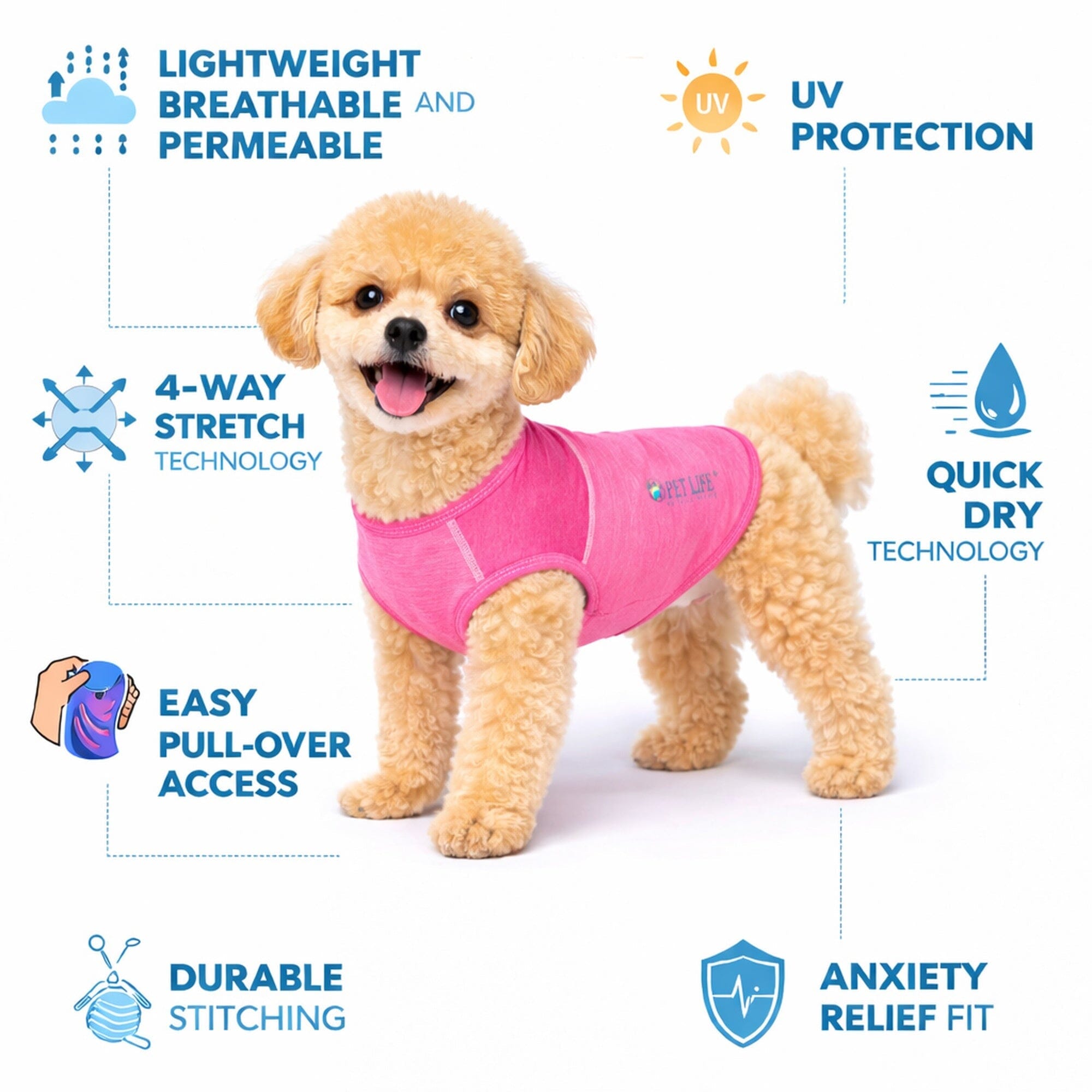 Pet Life ® Active 'Aero-Pawlse' Quick-Dry and 4-Way-Stretch Yoga Fitness Dog T-Shirt Tank Top