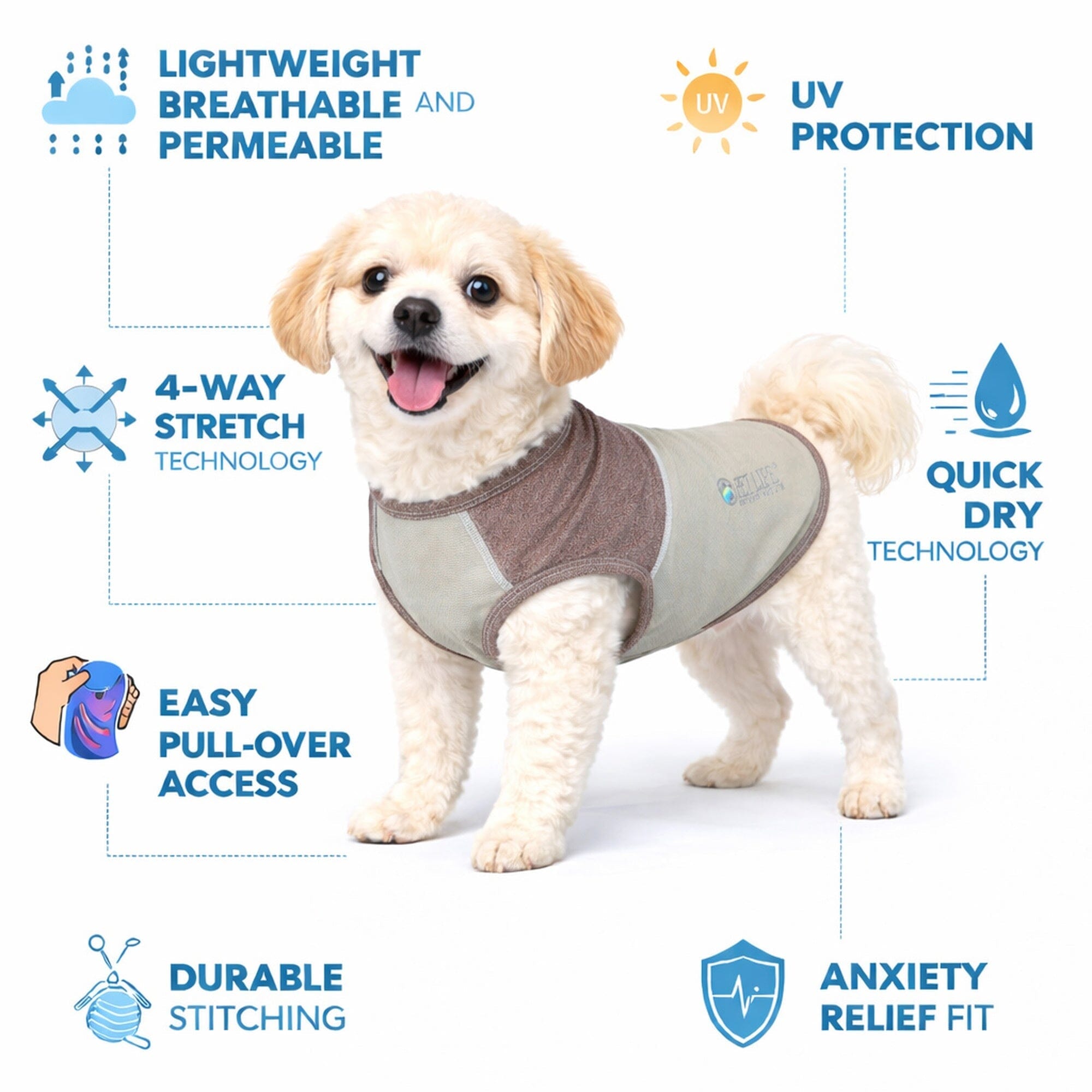 Pet Life ® Active 'Aero-Pawlse' Quick-Dry and 4-Way-Stretch Yoga Fitness Dog T-Shirt Tank Top
